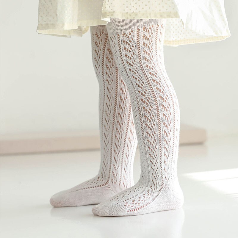 Zomer Dunne Holle Mesh Baby Panty Zachte Katoenen Baby Panty Effen Kleur Kids Meisjes Ademende Kousen Panty