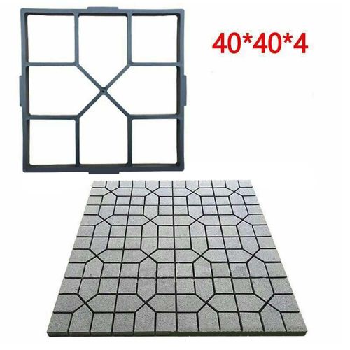Pavimentación manual de ladrillos de cemento, moldes de hormigón DIY, molde de plástico para camino de piedra de jardín, decoración de jardín: C 40x40CM