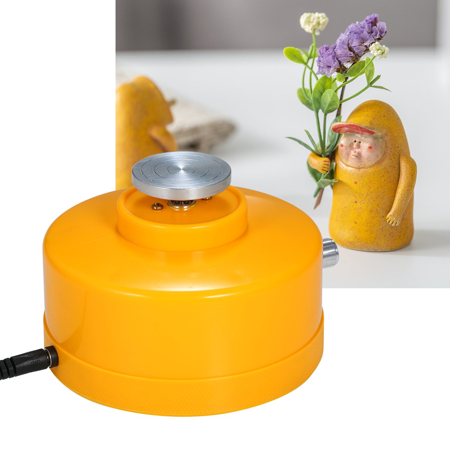 mini tornio per ceramica usb 4.3cm giradischi elettrico fatto a mano per tornitura dell'argilla, macchina per ceramica fai da te