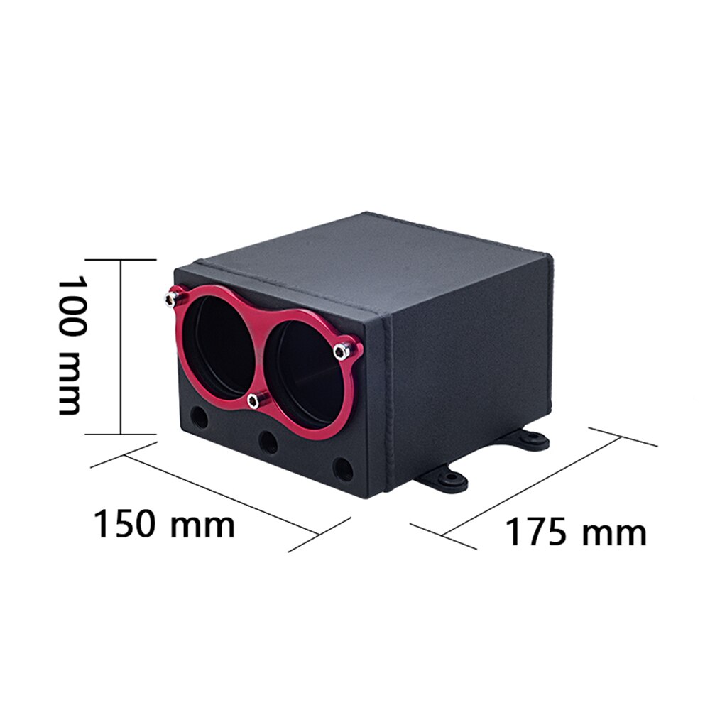 60mm oil catch can fuel surge tank dual port 044 pump use racing black Billet 6061 aluminium