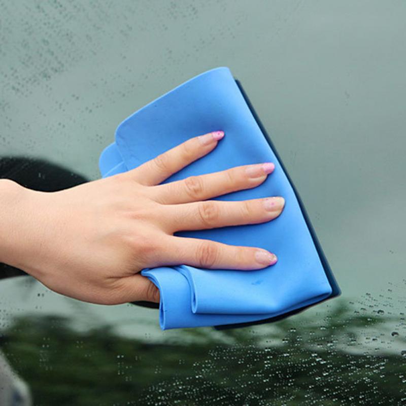 Solidt hjem badeværelse magisk køretøj glas vask klud håndklæde klud absorber syntetisk vaskeskind læder bil rengøring håndklæde 20*30cm