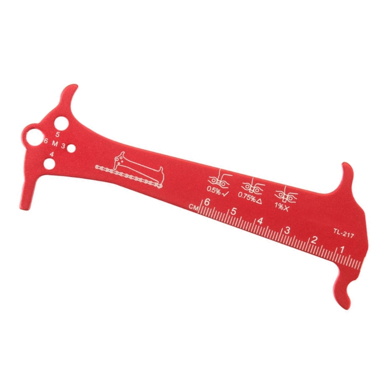 Indicadores desgaste cadena bicicleta carretera, regla medición, herramienta reparación cadena