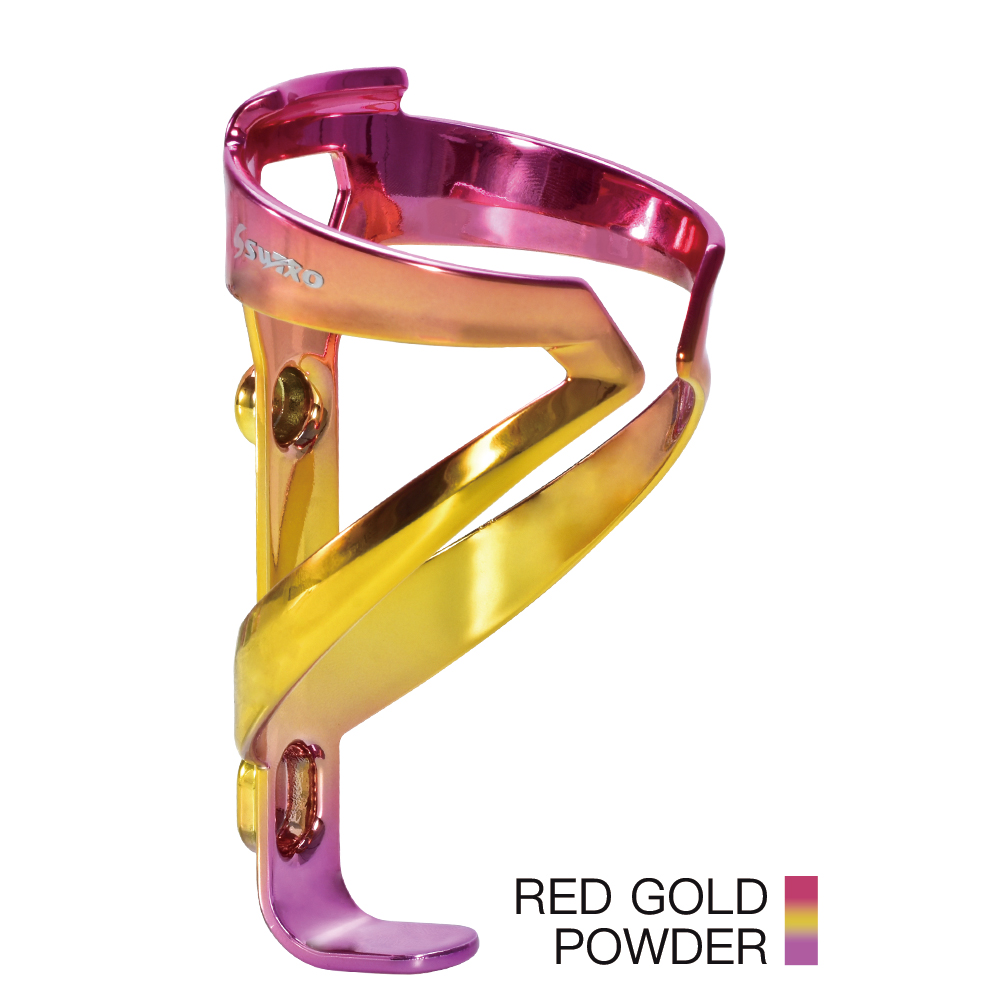 Fahrrad Leichte Flasche Käfige MTB Fahrrad Aluminium Legierung Trinken Wasser Flasche Gestell Reiten Bunte Wasserkocher Halfter Halterung: rot gold pulver