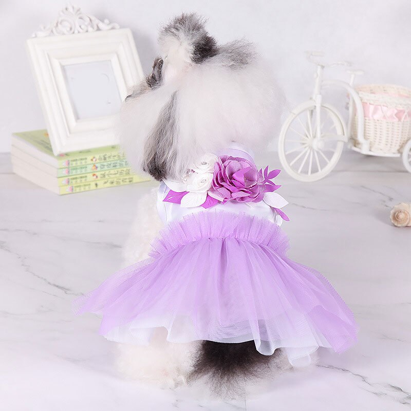 Beautiful Princess Dress Pet Dress Comfortable Cupcake Dress Cute Durable Puppy Dog Accessory Dog Skirt Dog Dress Colorful: Purple / XL