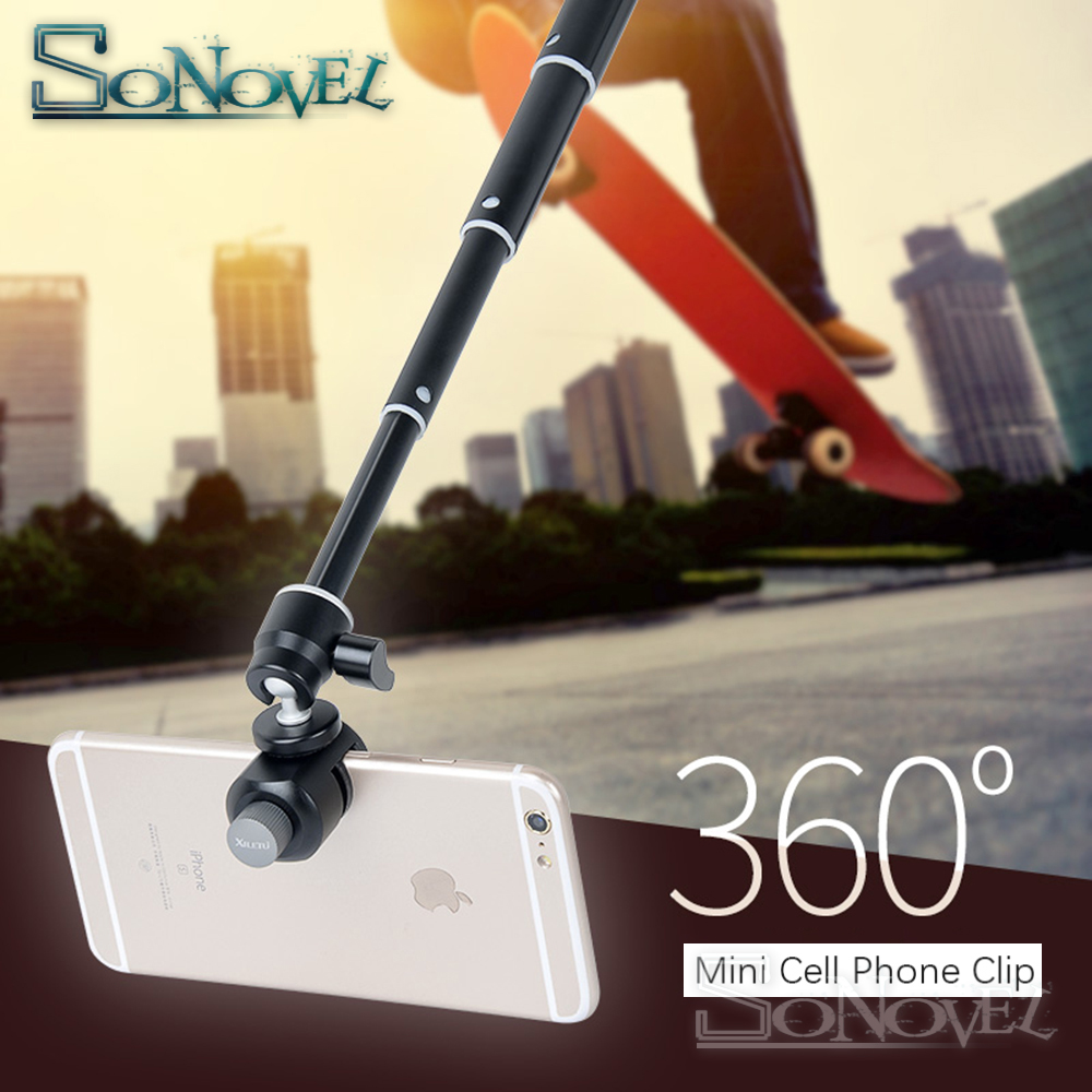 Xiletu xj -46 mini mobiltelefon klip aluminiumslegering universal holder til holder til mobil ipad iphone selfie mount