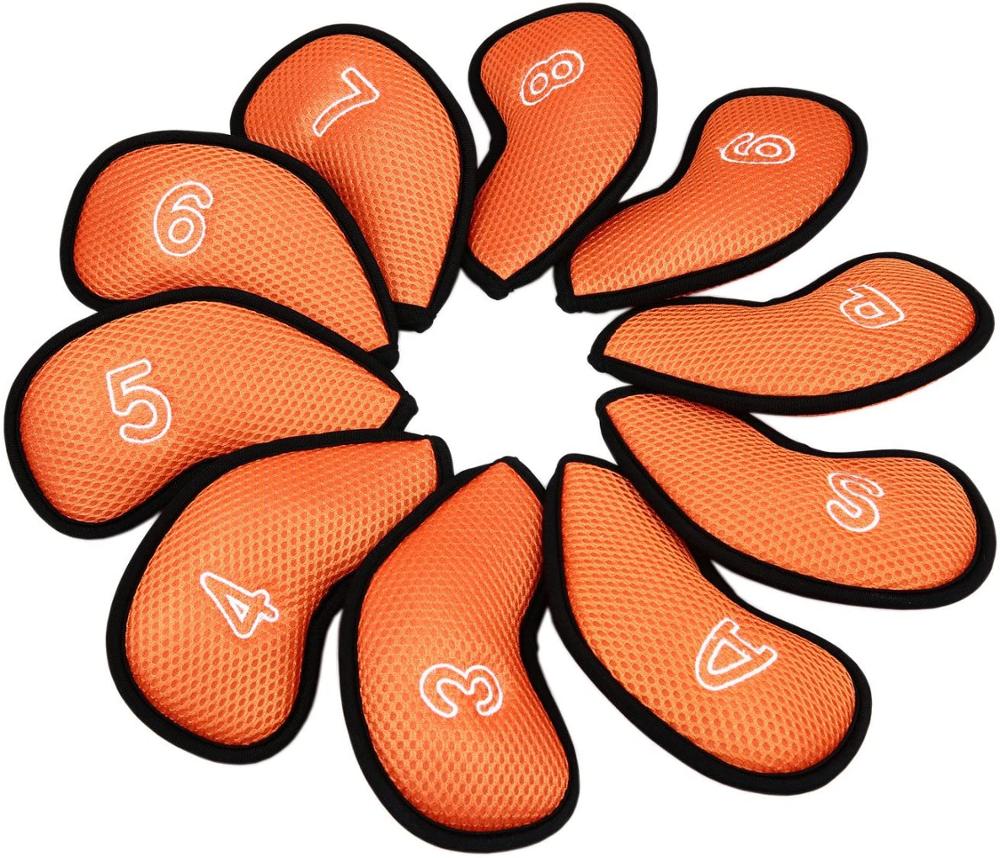 Golf Club Cover Golf Club Covers Headcovers Set Golf Club Cover Hybrid Golf Iron Club Cover Golf Club Iron Cover headcover 10Pcs: Orange