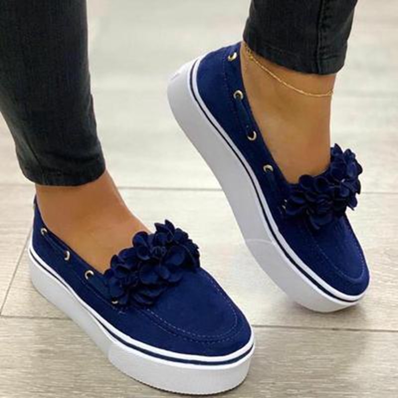 HEFLASHOR primavera mujer pisos plataforma zapatillas deslizantes en pisos cuero gamuza señoras mocasines Casual Floral zapatos