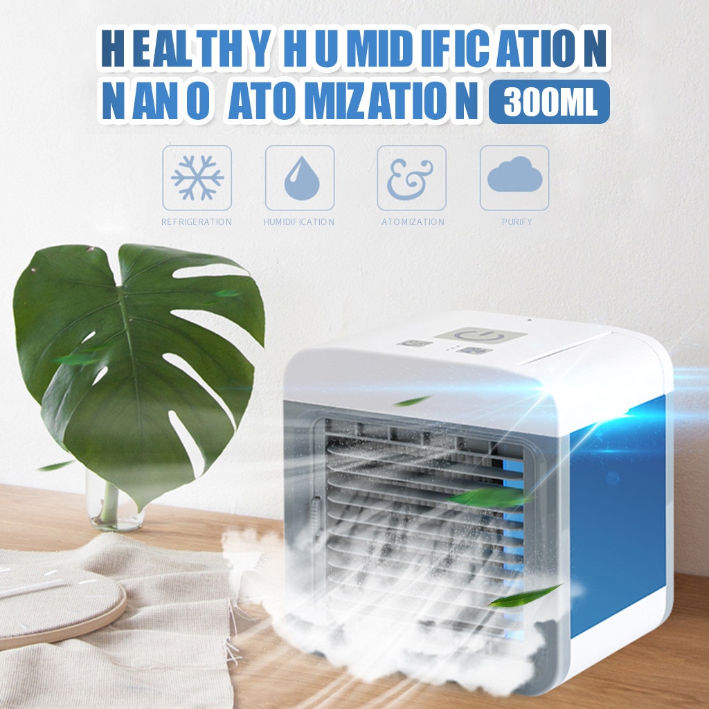 Xiaomi-ventilador enfriador de aire portátil, purificador de aire, ventilador de escritorio con luz de 7 colores, purificador, para la Oficina y el dormitorio, con USB