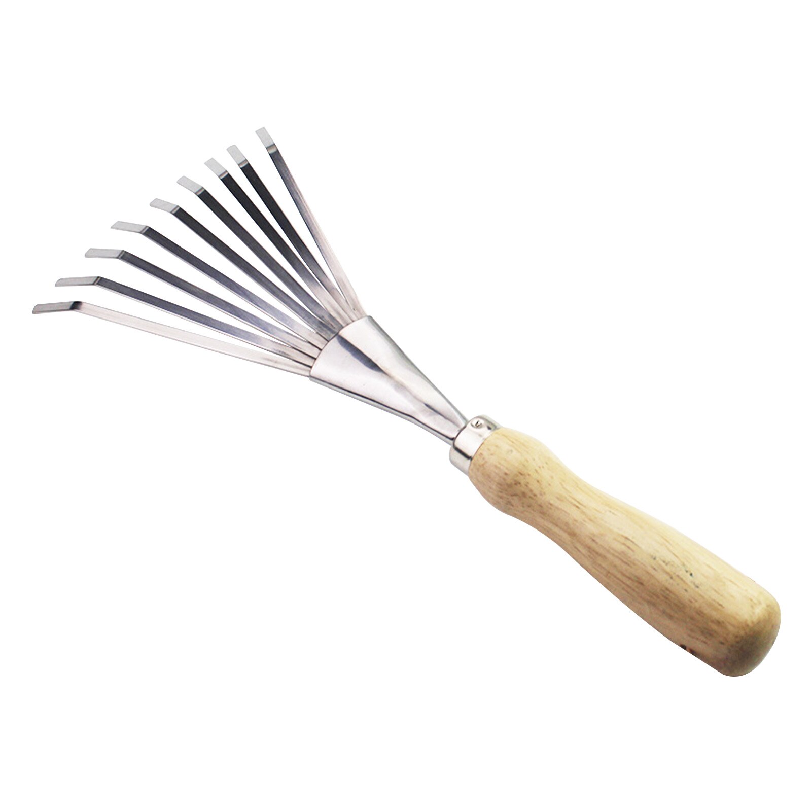 9 Teeth Leaf Shrub Outdoor Garden Picking With Wooden Handle Backyard Grass Rake Hand Tools Gardening Patio For Lawn Sweep