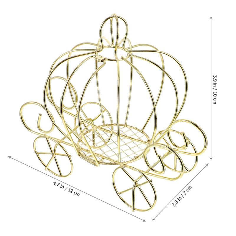 4Pcs Pompoen Vervoer Decor Candy Houder Pompoen Winkelwagen Metal Candy Box