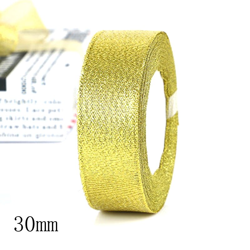 25Yard 22M Handgemaakte Goud Zilver Metallic Glitter Linten Voor DIY Ambachten Naaien Stof Christmas Party Bruiloft Benodigdheden wrap