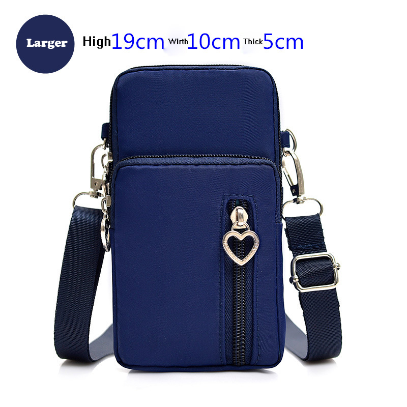 Hand Phone Pouch for iPhone X XR XS 7 8 6 6s Plus Casual Wrist Bag for iPhone 11 Pro Max Ladies Shoulder Small Bags Case: Larger Blue