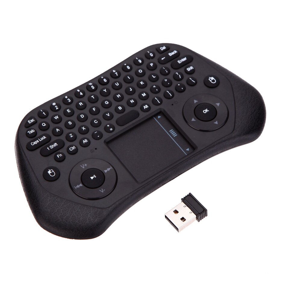 Ultra Mini QWERTY 79 Key Tochpad Remote Control 2.4GHz Wireless Keyboard Air Smart Mouse Mice with USB Receiver for TVbox Laptop