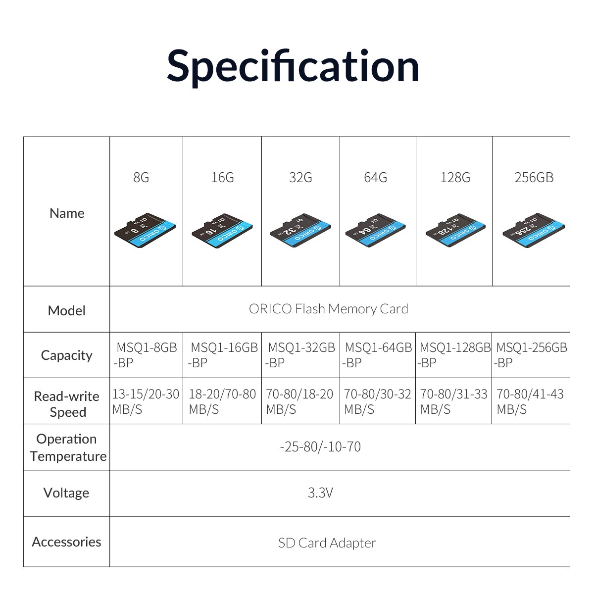 Orico Sd-kaart Geheugenkaart 8Gb 16Gb 32Gb 80 Mb/s Mini Tf Card Geheugenkaart Class10 Flash card Memory 32Gb Tf Kaart Voor Drone