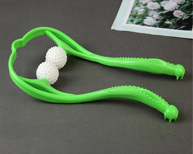 Manual Cervical Spine Neck Shoulder Body Neck Roller Massage Therapy Pain Relief Relaxation Health Care Tool: Green