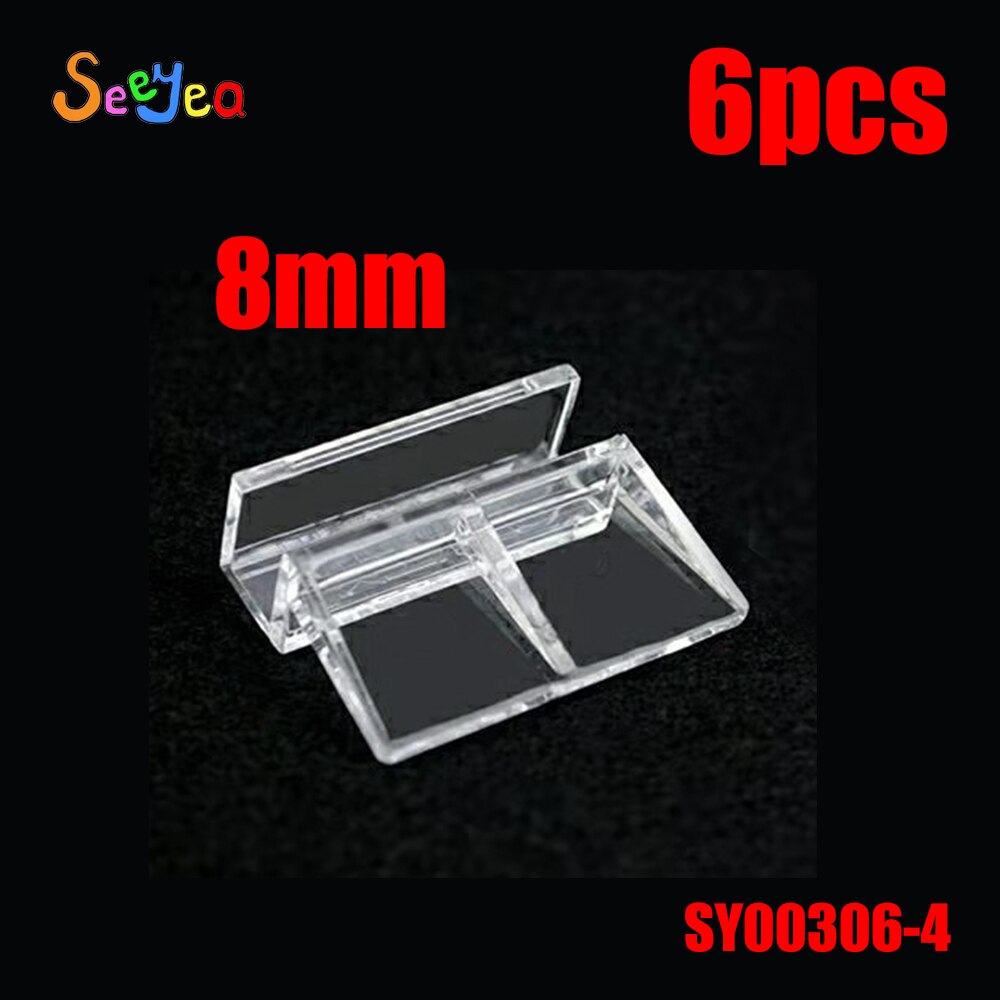 Soporte de tapa de acrílico para acuario, Clip para tapa superior de Acuario, estante de soporte, suministros para pecera: 8mm-6pcs-00306-4