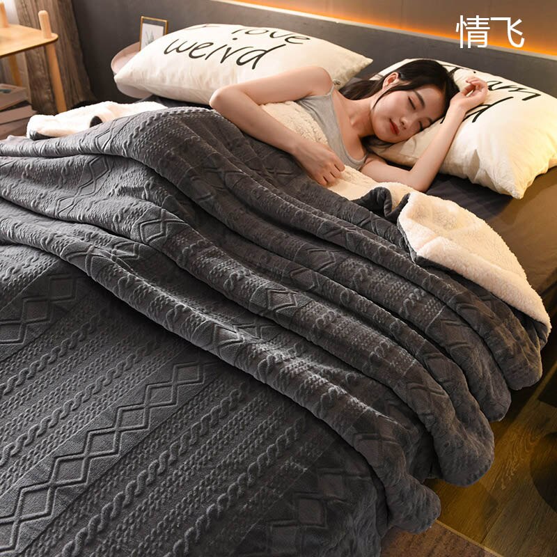 Flanellen Deken Effen Winter Worp Deken Sofa/Bed/Vliegtuig Reizen Dikke Deken Kleur Sprei Super Warme Zachte: 6