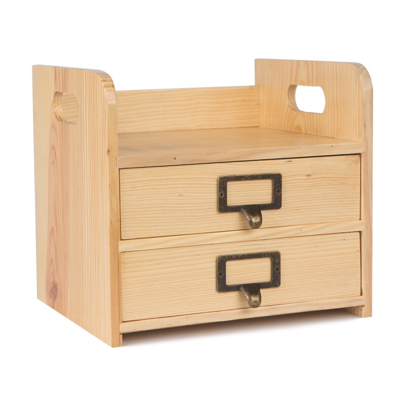 Solid wood storage box desktop wooden cosmetics multi-layer drawer office wooden small storage cabinet finishing box