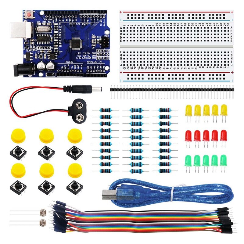 Starter Learning Kit R3 Improvement Board Kit Simple Kit for UNO R3 E-Learning Kit
