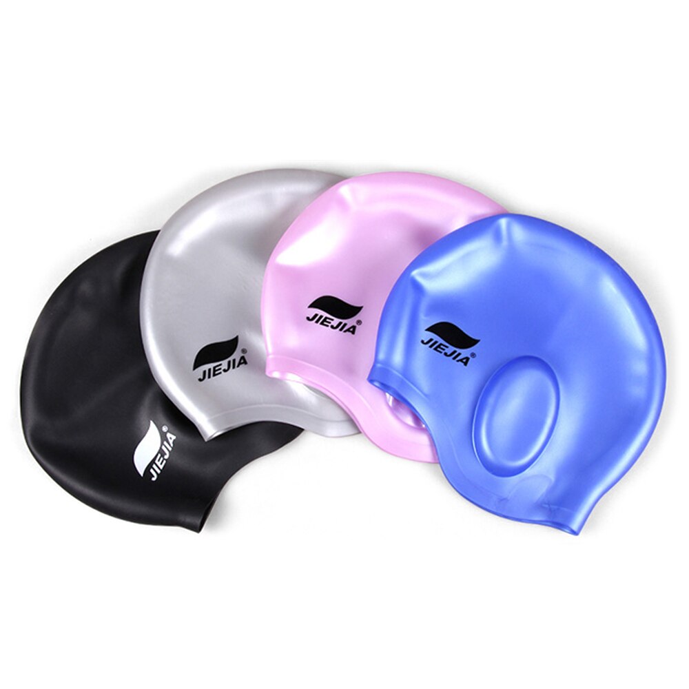 Bonnet de bain Silicone 3D ergonomique Protection d'oreille bonnet de natation avec pince-nez bouchons d'oreille haute Spandex chapeau de plongée pour femmes hommes