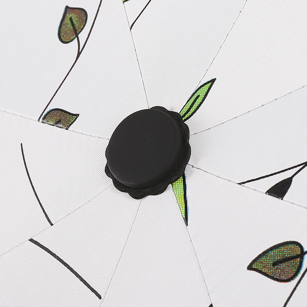 Paraguas plegable para mujer, sombrilla de protección solar Anti UV, resistente al viento, con recubrimiento negro de 8K, con flores