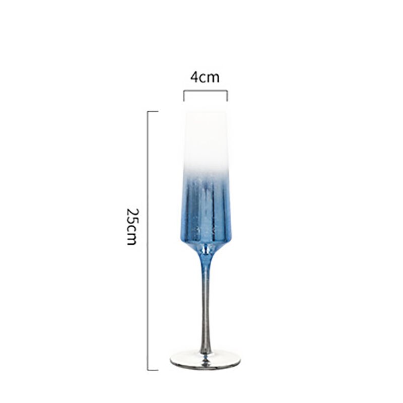 200Ml-480Ml Transparante Sky Kristal Champagne Glas Rode Wijn Bordeaux Beker Collectie Niveau Cup Party Bar: 200ML Blue