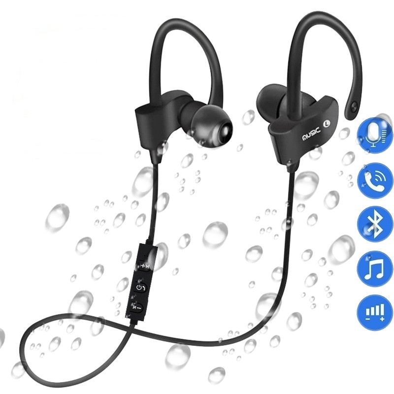Trådløse hodetelefoner ørebøyle ørekrok ørepropper trådløse bluetooth-kompatible headset håndfri nakkebøyle med mikrofon bluetooth-øretelefoner