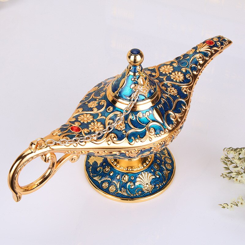 [hht] 10 kleuren aladdin magische lamp retro huisdecoratie traditionele uitgeholde sprookjesachtige wensgeest lamp theepot knutseldecoratie: 2212cm-08