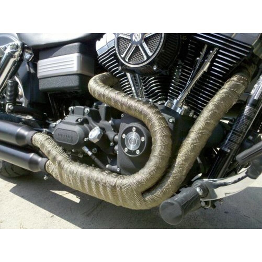 Tubo de escape con aislamiento térmico, resistente a altas temperaturas, con bridas de acero inoxidable para coche, 1 unidad