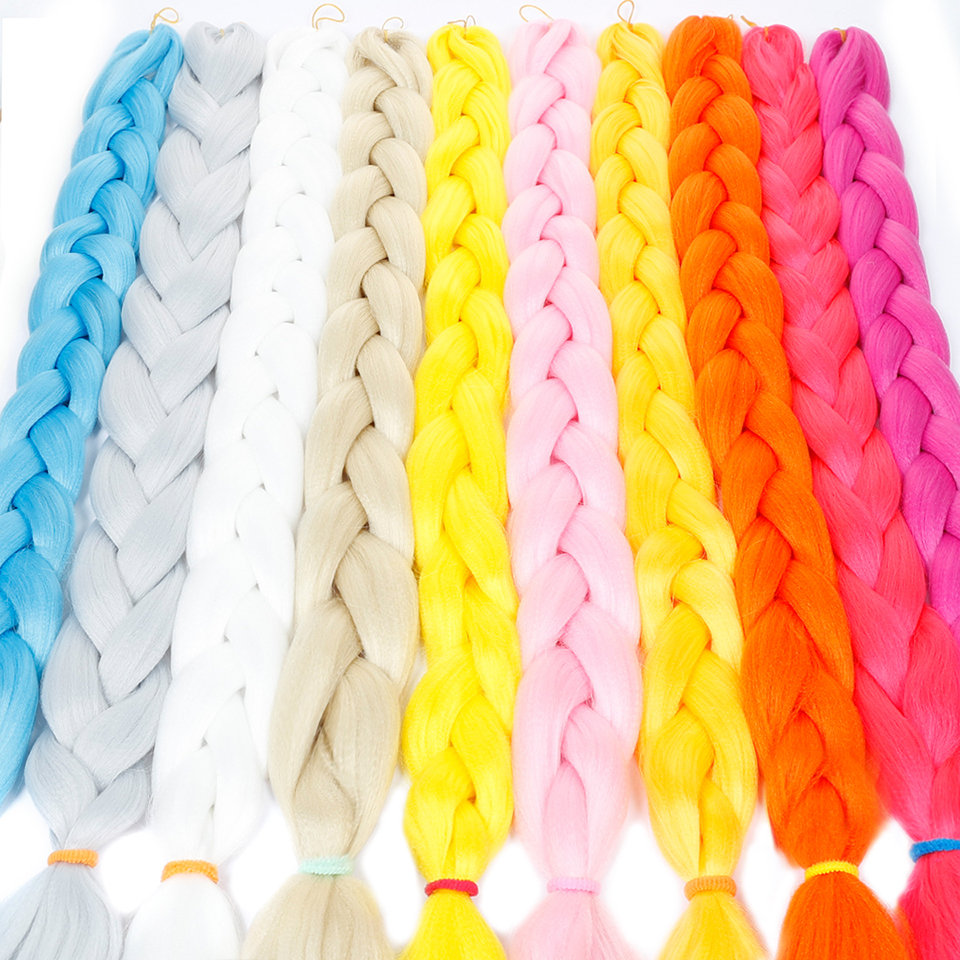 AOSIWIG 165g/pack Synthetic Super Jumbo Braiding Hair Crochet Purple Blue Braids Hair Extension Expression Rainbow Braiding Hair