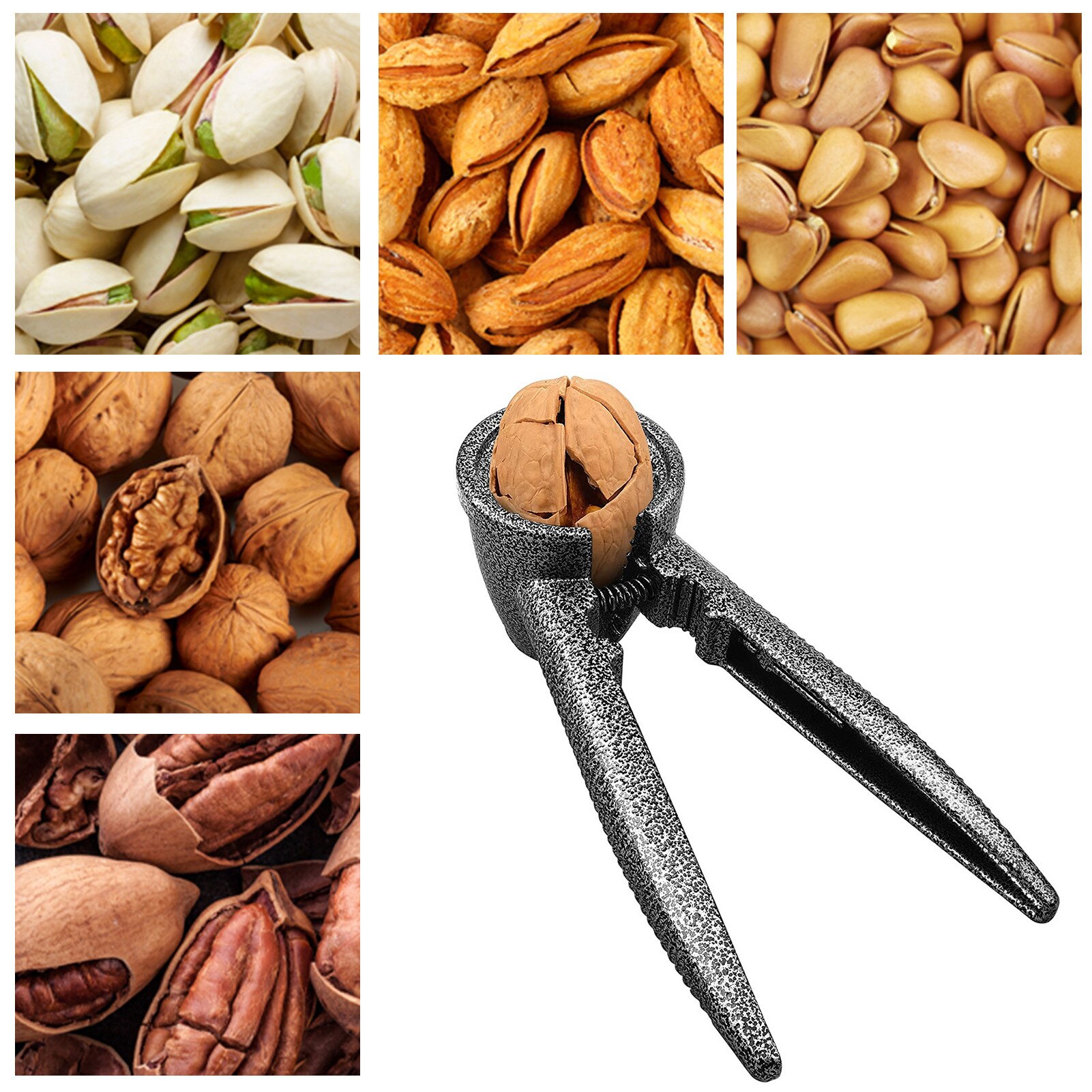 Shell Cracker Opener Double-clip Convenient Walnut Opener Sheller Walnut Opener Plier Metal Opener Nutcracker Accessories