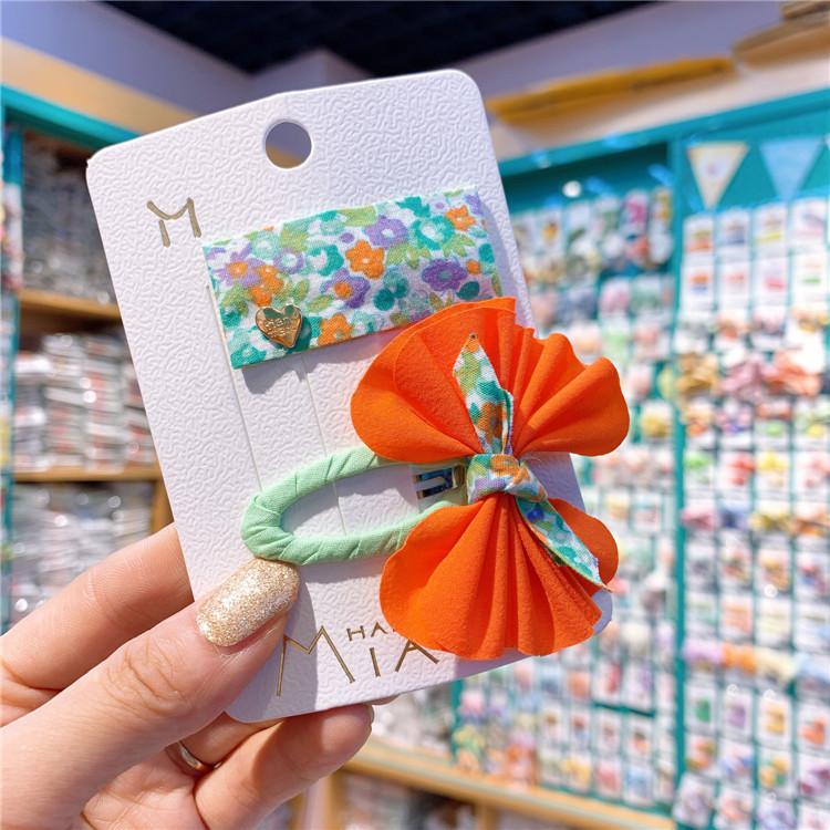 Lovely Princess Baby Girl Korean Children's Cloth Bow Hairpin Little Girls Colorful Flower Princess Bb Hairpin With Fringe: 6