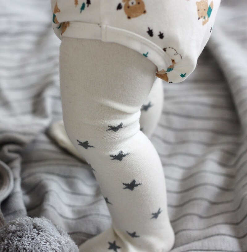 Toddler Baby Girl Winter Warm Cute Long Stockings Kids Girls Stars Cotton Tights 1-6Y: white / S
