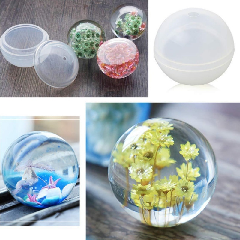 Stil 18 pakker krystal epoxy diamant kugle kegle silikone form