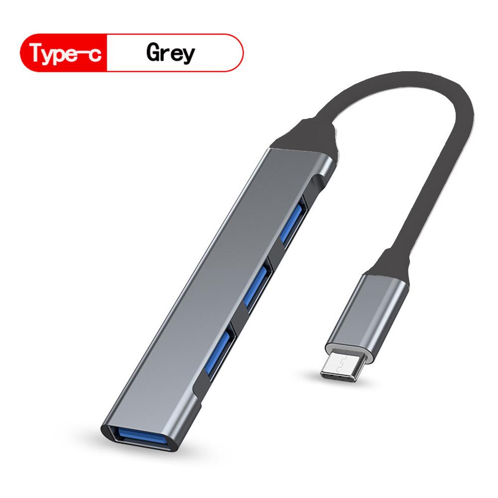 USB C HUB 3.0 typ C 3.1 3/4 Port Multi Splitter Adapter OTG USB dla Macbook Pro 13 15 Air Mi Pro HUAWEI PC akcesoria: Światła Purpurowy
