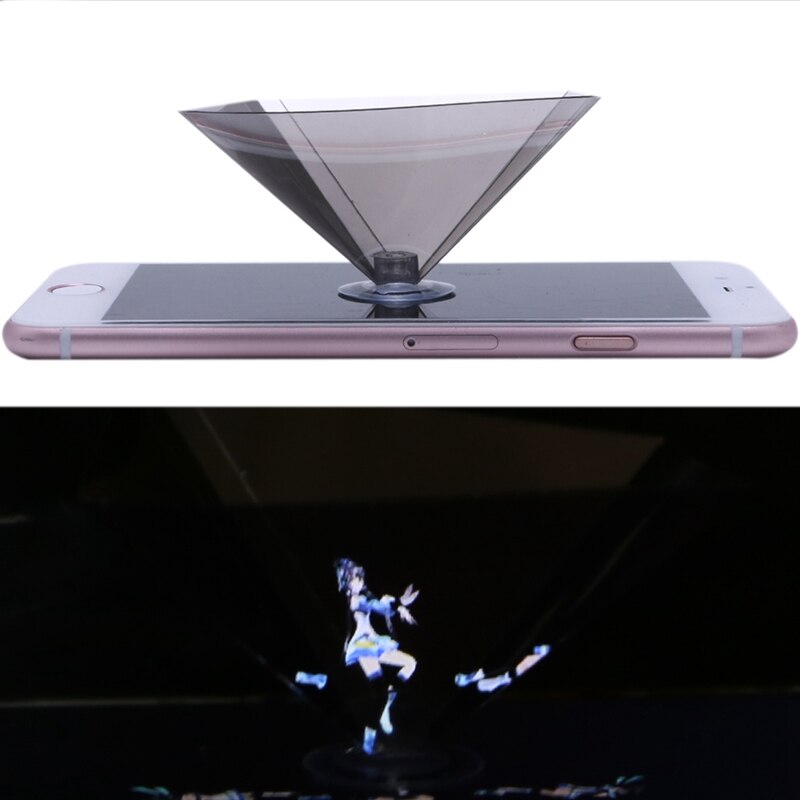 3D Holografische Projector Piramide Display Met Sucker Voor 3.5-6Inch Smartphone