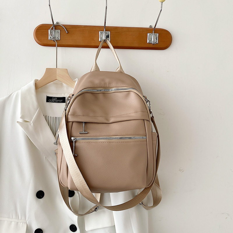 Kvinnor ryggsäck multifunktion resväska kvinnlig laptopväska med stor kapacitet ledig skolryggsäckar för flickor bokväska: Kaki