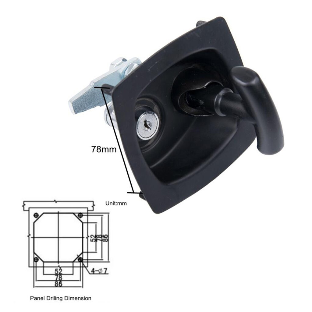 Stainless Steel Folding Recessed Caravan With T Lock / Trailer Handle, T Toolbox