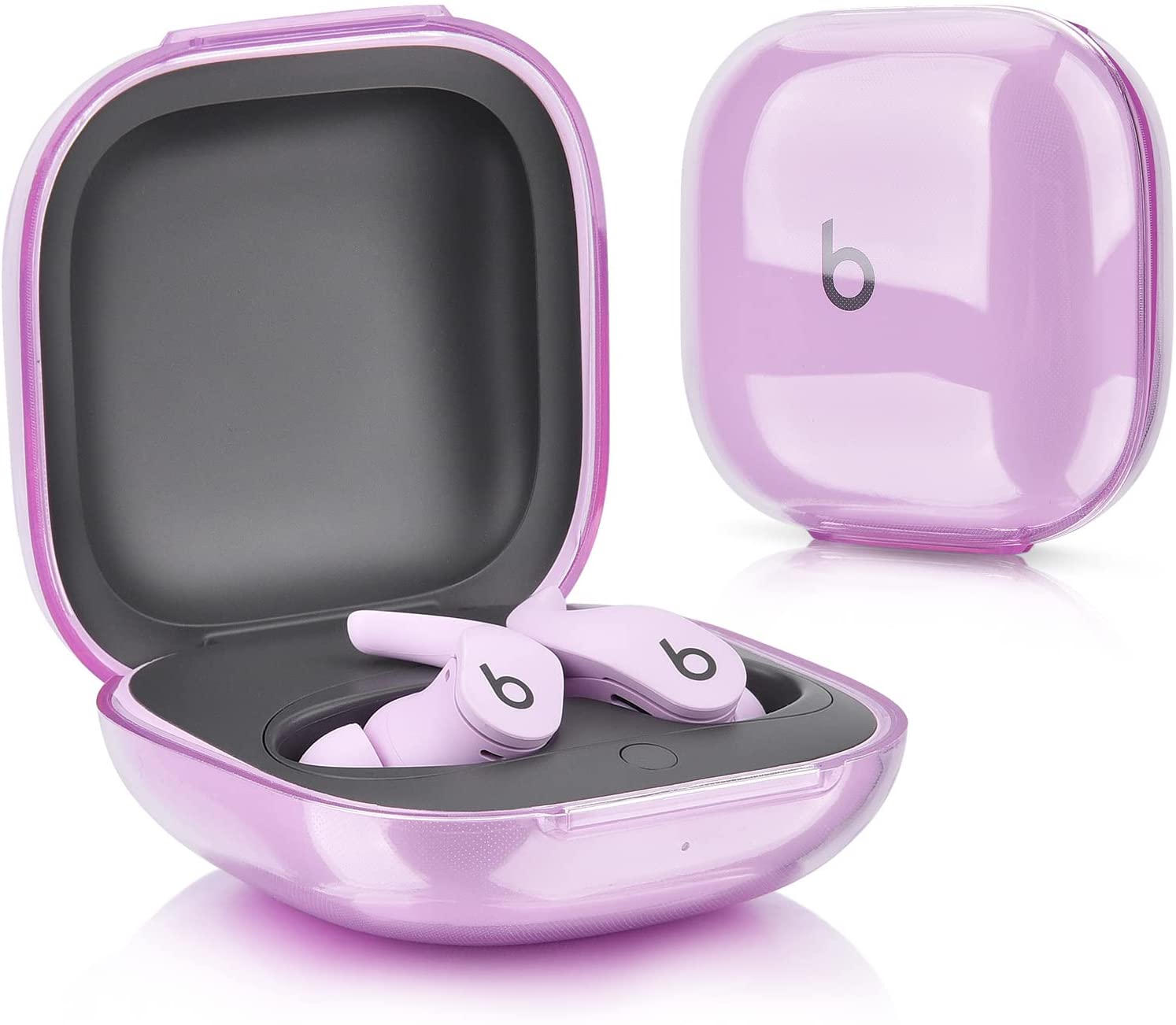 For beats fit pro cover cover blød klar tpu gennemsigtig beskyttende stødsikker etui til beats fit pro øretelefon cover: Gennemsigtig lilla