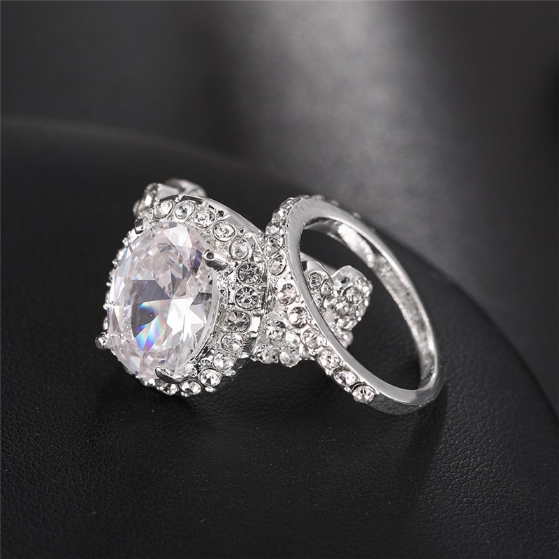 Blaike Charm Silver Color Rings For Women Luxury Zircon Wedding Engagement Ring Jewelry Birthday