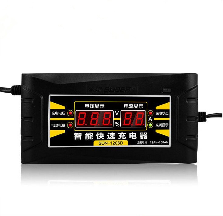 Charger 12V6A Auto Electric Vehicle Lead Acid Battery Battery Charger Smart Fast Display