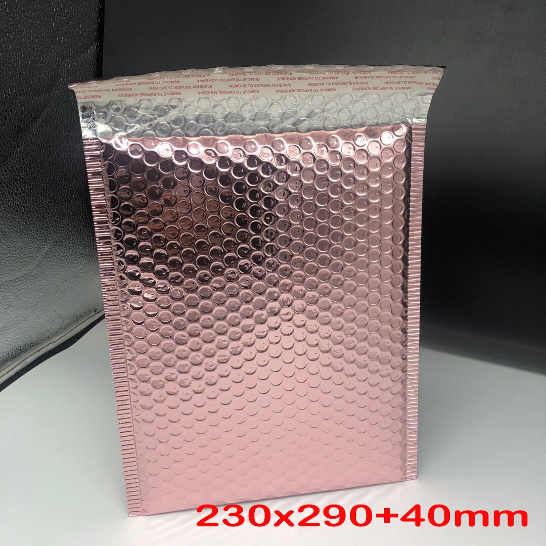 10pcs Rose Gold Foil Plastic Padded Bubble Envelopes Bags Mailers Envelope Bubble Mailing Bag Business Wedding Supplies: 23x29cm 10pcs