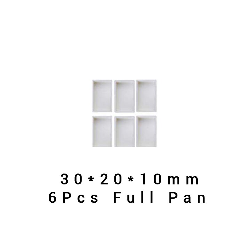 6/12/24/36/48Pcs Empty Half/Full Pan White Half Pans Paint Plastic Watercolor Paint Grid Half Pans Artists Palette Art Supplies: 6Pcs Full