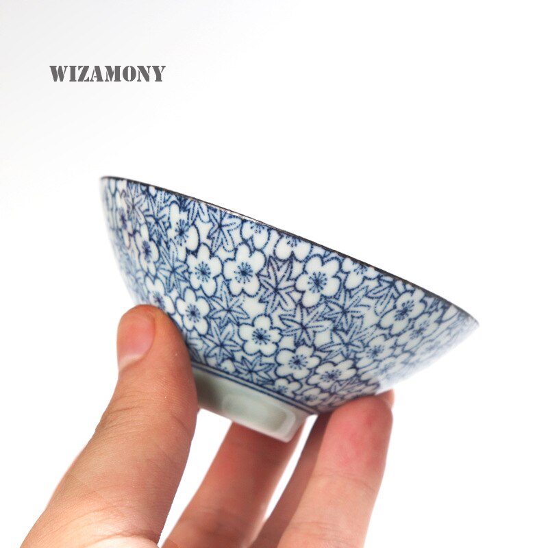 1 stks WIZAMONY 50 ML Handgeschilderde Theekopje Thee Set Blauw en Wit Chinese Celadon Porselein