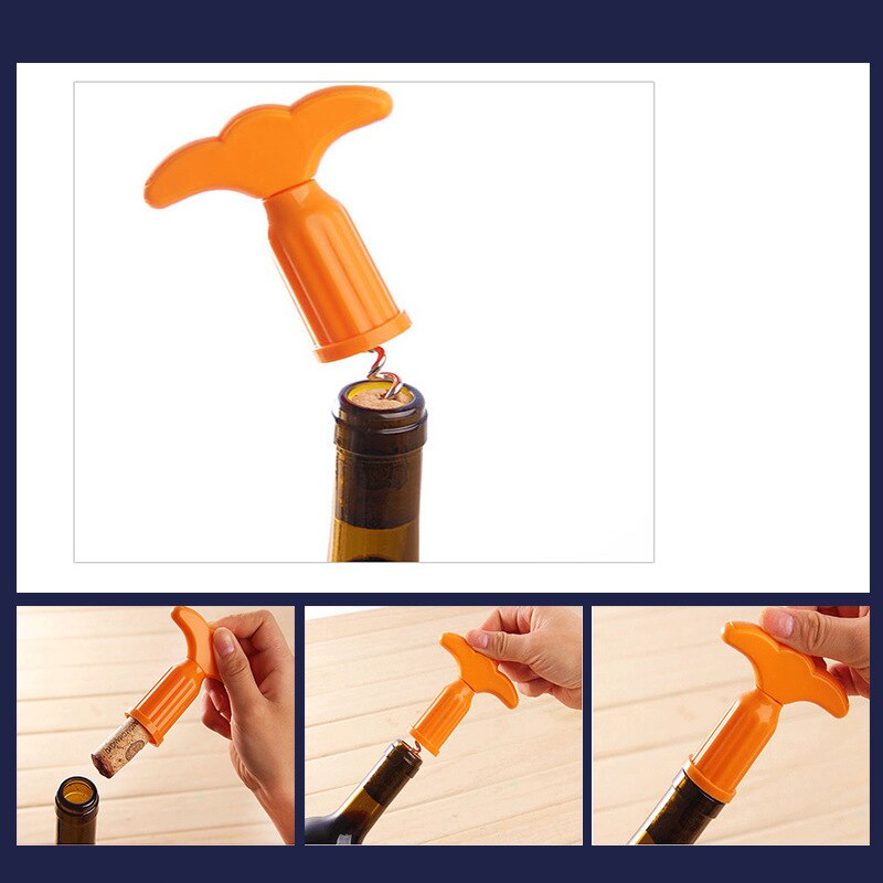 1PC Plastic Wine Opener Corkscrew Wine Bottle Opener Cork Puller Remover Champagne Opener Tool Kitchen Bar Accessories