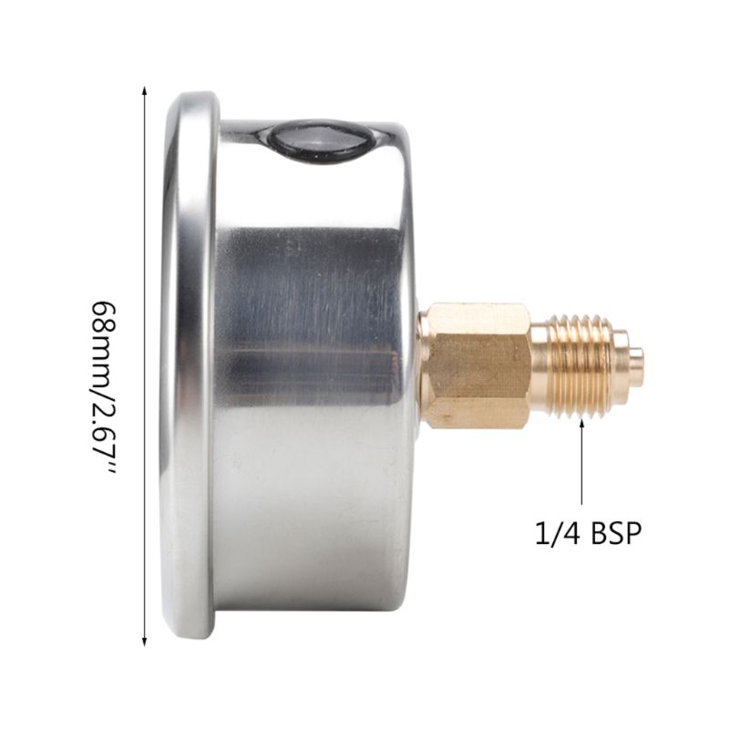 Samengestelde Druk Vacuümmeter Glycerine Gevuld 68Mm-1 ~ 0/1/2 Bar 1/4 Bsp Back