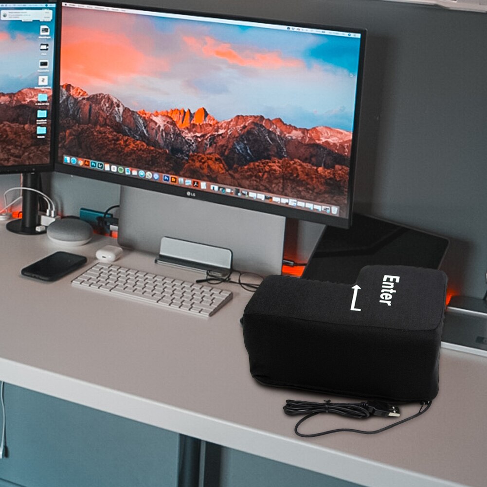 Usb Enter-toets Kussens Computer Elke Knop Zachte Dutje Kussen Kantoor Stress Verlichten Enter-toets Vent Kussen Zachte Knop
