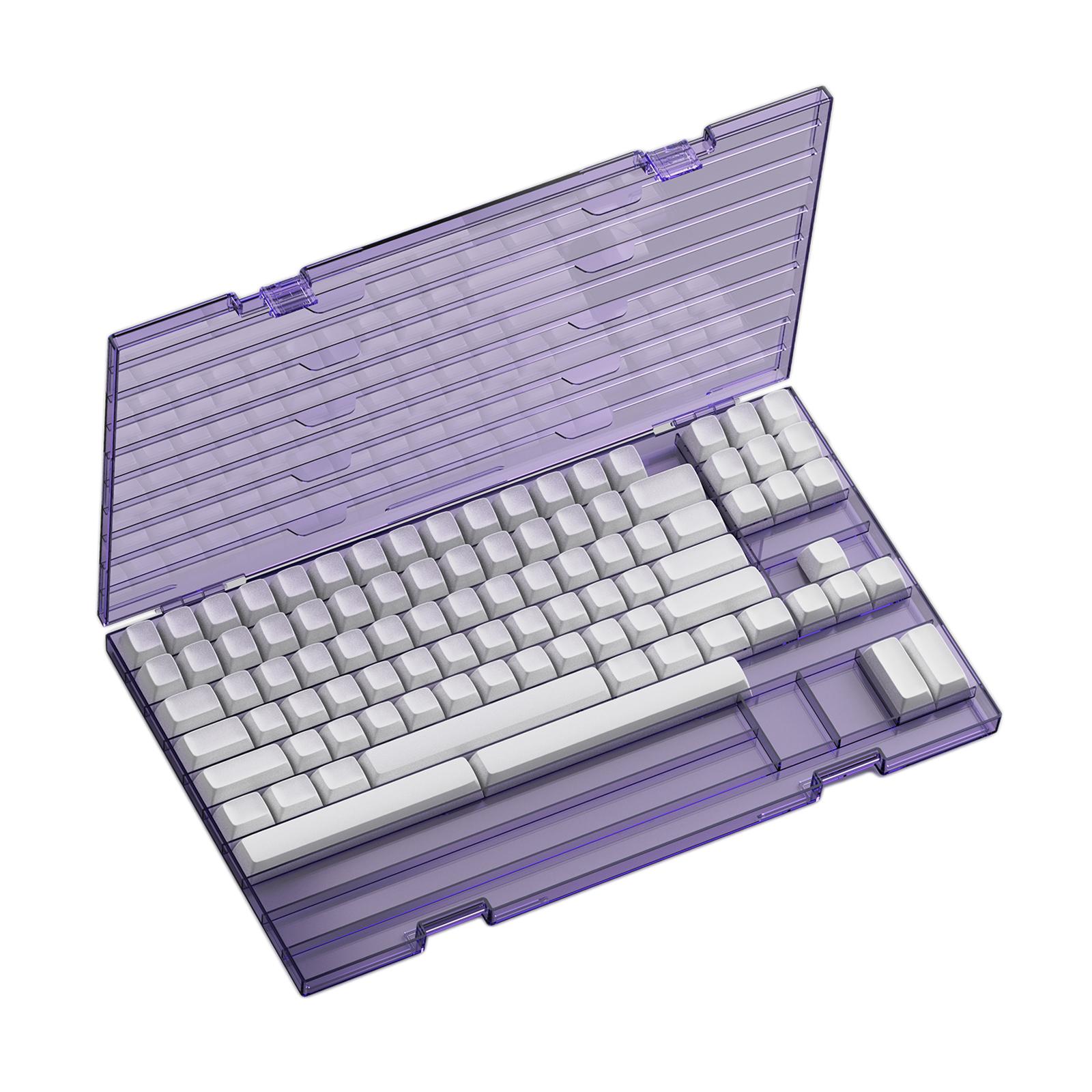 Transparent Keycap Storage Box With Cover DIY Keycaps Set Display Organizing Lids Bins Sheet Keyboard Profile Collection Case: Purple for SA
