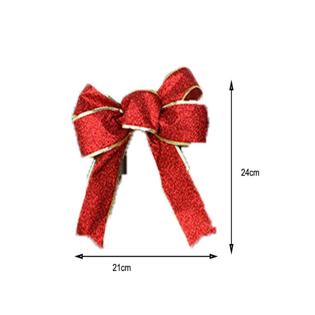 Christmas Tree Bow Ornaments Knot Flower Christmas Tree Decoration Christmas Flower Artificial Flower Family DecorSilver