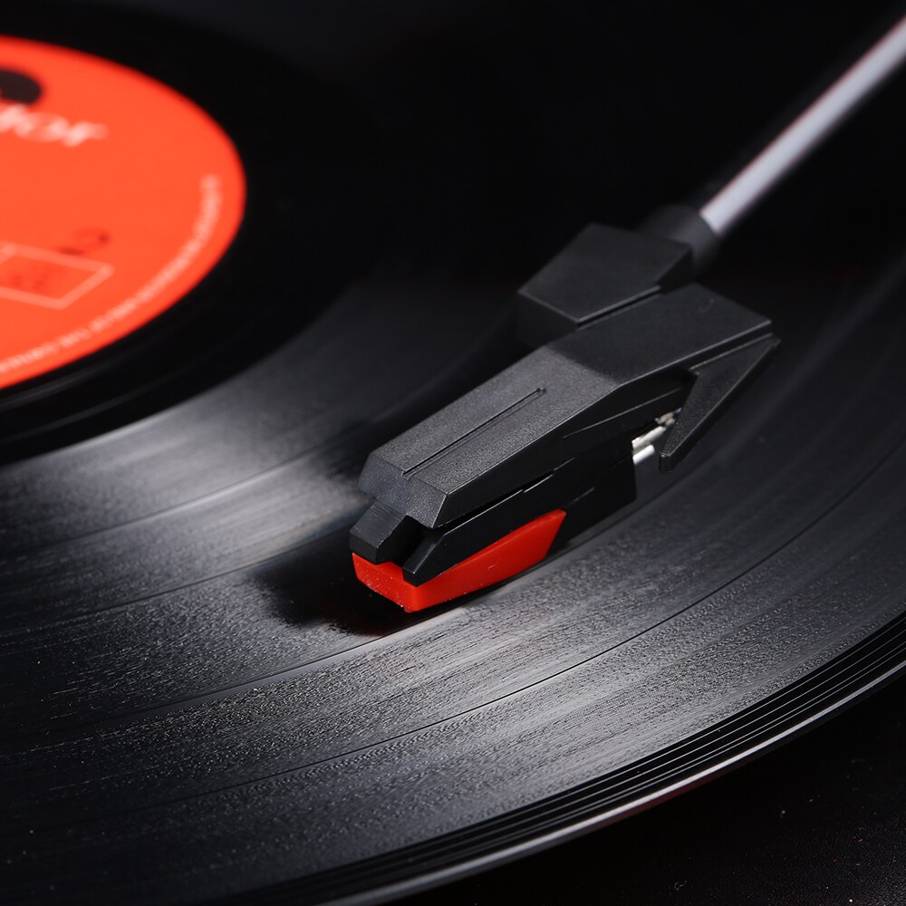 Vinyl Turntable Record Player 33/45/78 RPM Records Portable Leather Gramophone Phonograph Speaker 3.5mm Antique Retro